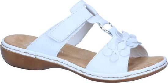 Witte metallic slippers van Rieker | BENT.be
