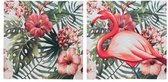 Zomer - Canvas Print "flowers / Flamingo" 60x60x2.5cm Multi