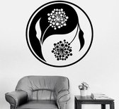 3D Sticker Decoratie 56x56cm Pinturas Murais Yoga Wall Decal Bedroom Yoga Mandala Menhdi Flower Pattern Ornament Om Indian Living Room Wall Sticker - Burgundy