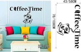 3D Sticker Decoratie Koffiekopje Met Hart Vinyl Citaat Restaurant Keuken Verwijderbare muurstickers DIY Gift Home Decor Art MUURSCHILDERING Drop Shipping - KF26 / Large