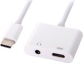 Witte Universele USB-C naar USB-C + Audio Jack Adapter