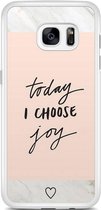 Samsung S7 Edge hoesje - Choose joy | Samsung Galaxy S7 Edge case | Hardcase backcover zwart