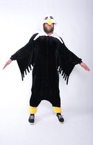 KIMU Onesie adelaar pak kind vogel kostuum arend - maat 128-134 - adelaarpak jumpsuit pyjama