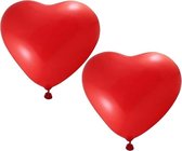 24x Hartjes ballonnen rood - Valentijnsdag - Feestversiering/decoratie