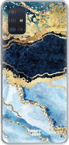 HappyCase Samsung Galaxy A51 Hoesje Flexibel TPU Blauw Marmer Print