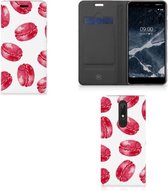 Nokia 5.1 (2018) Flip Style Cover Pink Macarons