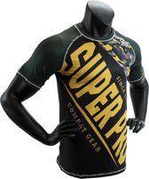 Super Pro Combat Gear T-Shirt Sublimatie Camo Zwart/Groen/Goud Large