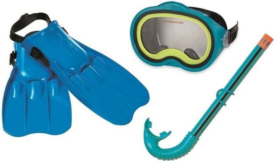 Intex - Duikbril/Snorkel/Flipper Set - 8+ jaar - Blauw | bol.com