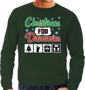 Foute Kersttrui / sweater - Christmas for dummies - groen voor heren - kerstkleding / kerst outfit L (52)