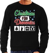 Foute Kersttrui / sweater - Christmas for dummies - zwart voor heren - kerstkleding / kerst outfit S (48)