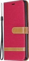 Denim Book Case - Xiaomi Redmi Note 8 Pro Hoesje - Rood