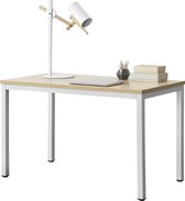 Bureau laptoptafel 120x60x75 cm Odense wit en eiken