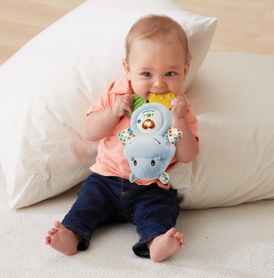 VTech Baby Bijtring Nijlpaardje - Educatief Babyspeelgoed - Liedjes en Geluiden - 0 tot 24 Maanden - VTech
