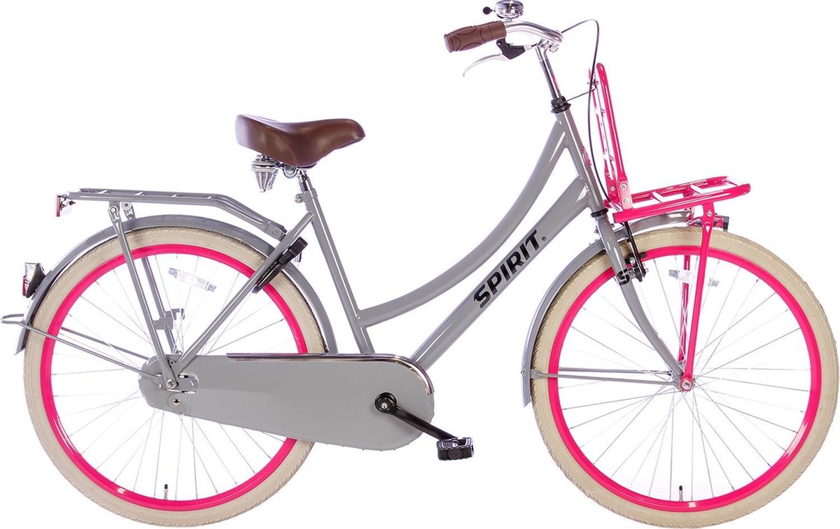 Spirit Bikes Spirit Cargo Meisjesfiets Grijs Roze 26 inch
