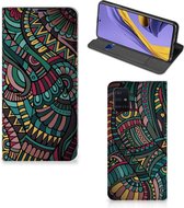 Book Case Geschikt voor Samsung Galaxy A51 Hoesje met Magneet Aztec