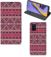 Geschikt voor Samsung Galaxy A51 Hoesje met Magneet Aztec Purple