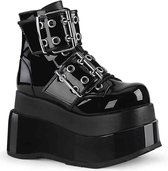 BEAR-104 - (EU 36 = US 6) - 4 1/2 Tiered PF Lace-Up Ankle Boot, Side Zip