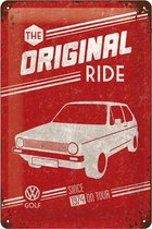 VW Golf - The Original Ride Metalen wandbord 20x30 cm