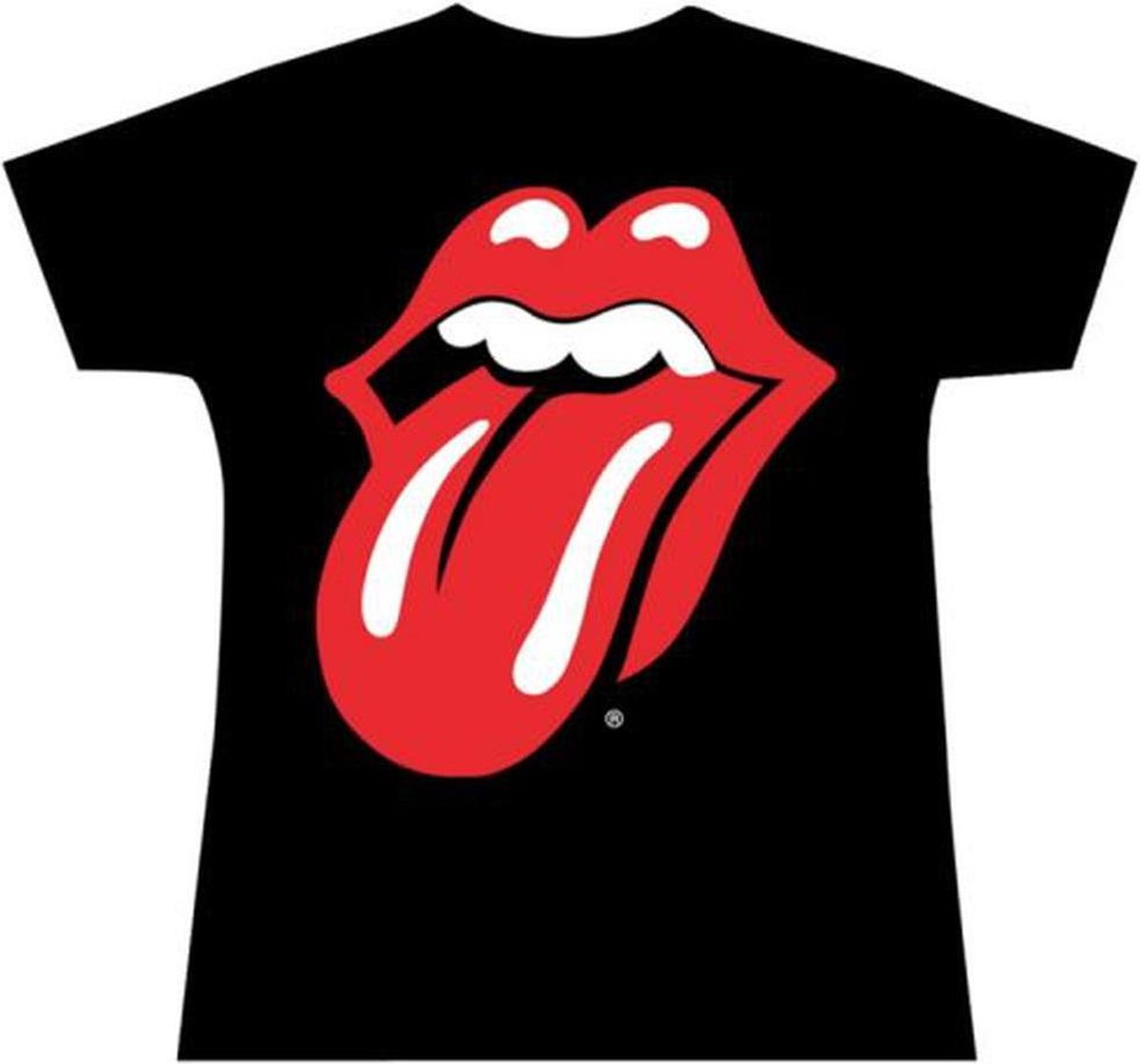 Afbeelding van product Rock Off  The Rolling Stones Dames Tshirt -S- Classic Tongue Zwart  - maat S