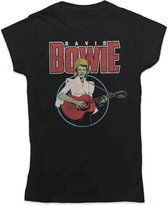 David Bowie Dames Tshirt -M- Acoustic Bootleg Zwart