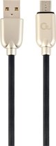 Premium micro-USB laad- & datakabel 'rubber', 2 m, zwart