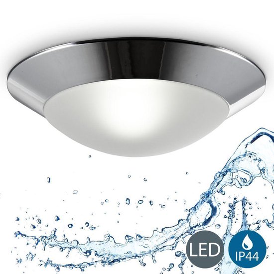 B.K.Licht Sunja badkamer plafondlamp wit zilver Ø310mm IP44