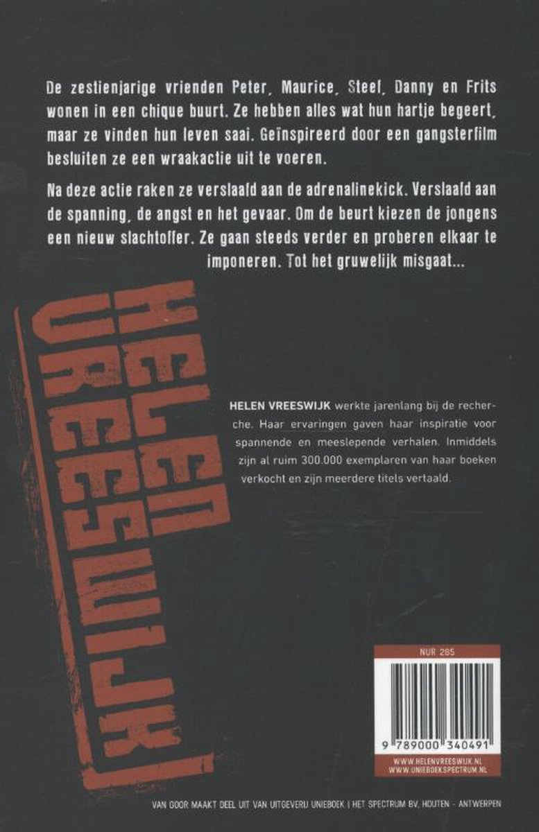 Boekomslag met tekst en ISBN-nummer, met donkere achtergrond en rode tekst.