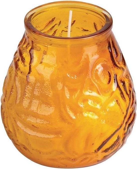 Bolsius Lowboy Kaarsen Amber - Brandtijd: 75-uur - Ø10x(H)10,5cm ( 12 Stuks )