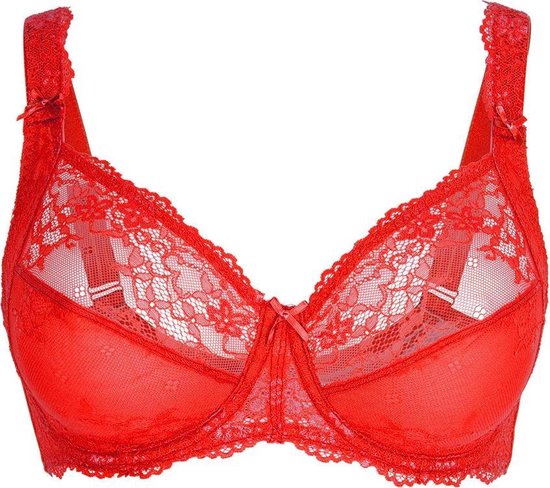 LingaDore DAILY Full Coverage kanten BH - 1400-5A - Rood - 75B