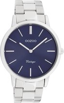 OOZOO Vintage series - Zilveren horloge met zilveren roestvrijstalen armband - C20020 - Ø42