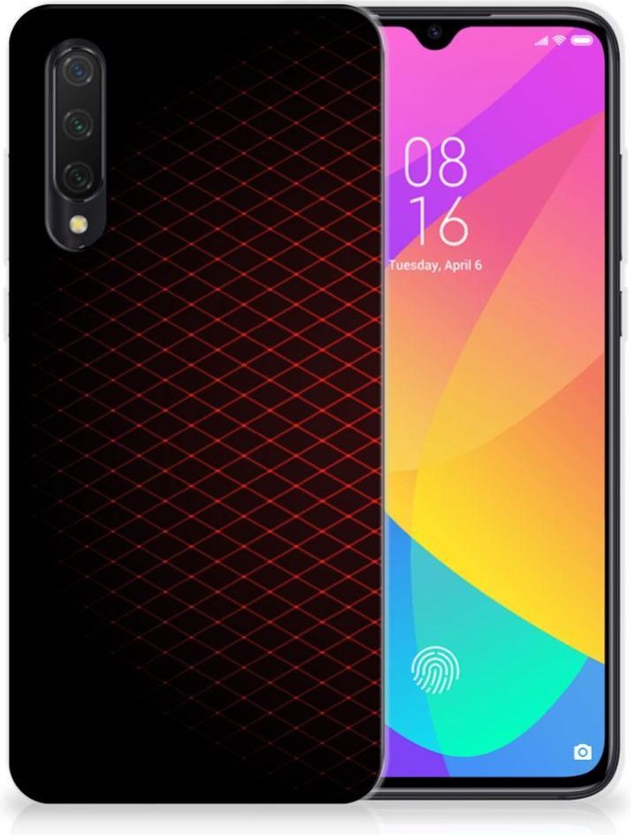 Xiaomi Mi 9 Lite TPU bumper Geruit Rood