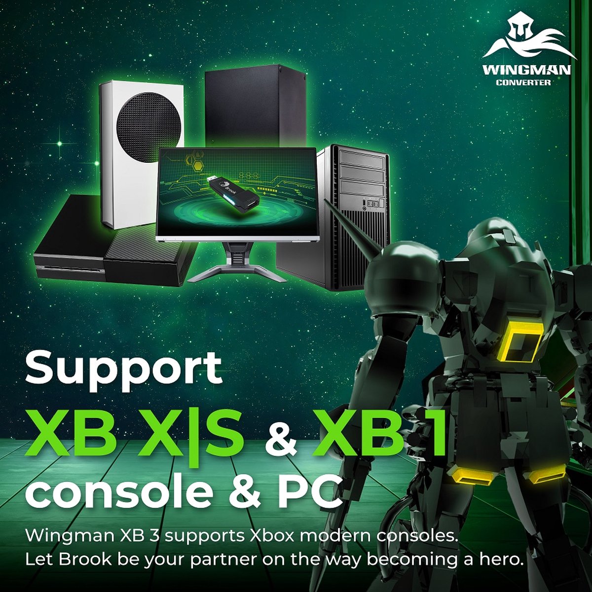 Brook Wingman XB3 Super Converter. Gebruik XBOX,PS3,PS4,PS5,Switch Controllers op de XBOX X|S|1 of PC thumbnail 5