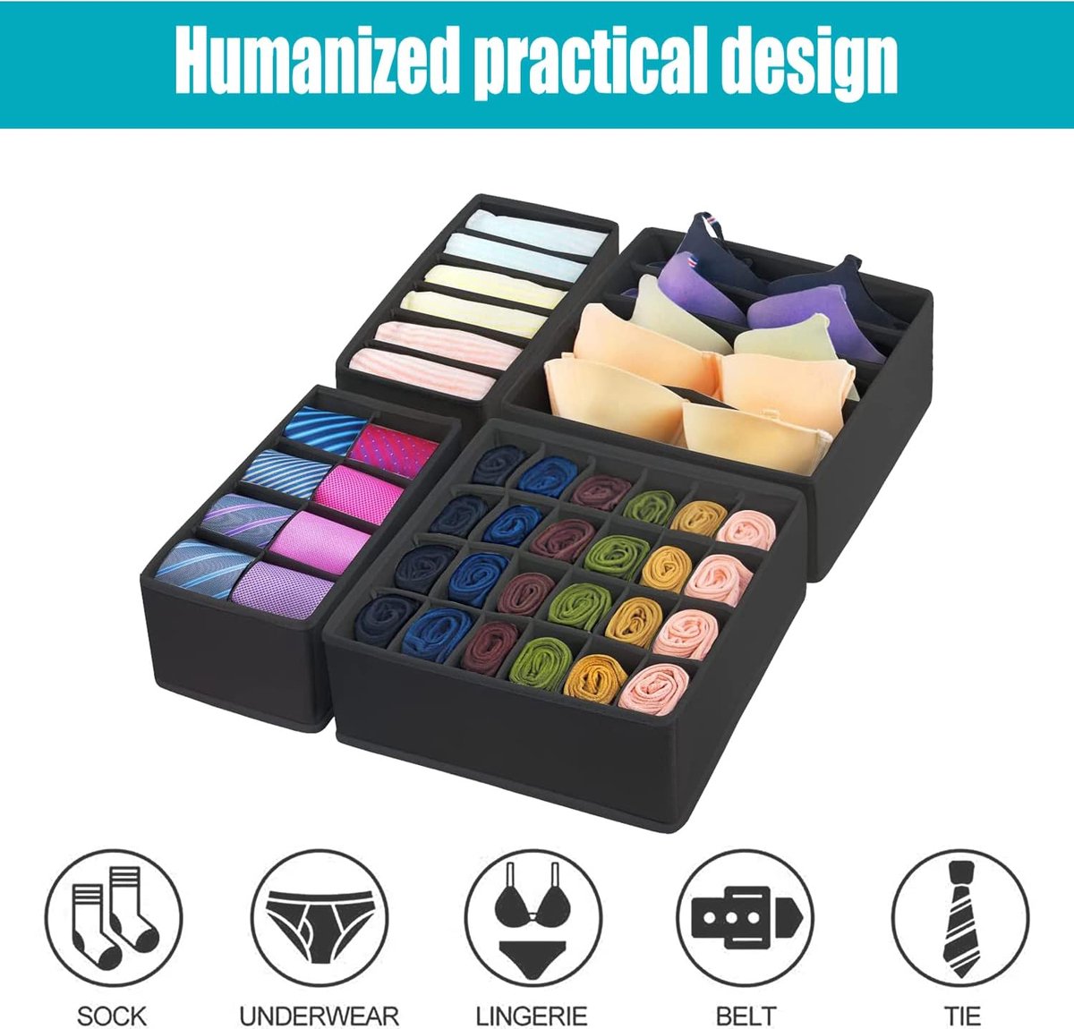 sokken organizer - bh organizer / opbergtas set van 8