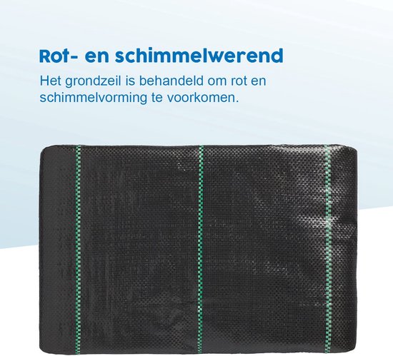 ProPlus Grondzeil - 3 x 7 m - Tentzeil - Tenttapijt Caravan - Gronddoek Tent - Rot- en schimmelwerend - Ondergrondzeil - Ondertapijt - Worteldoek - Kampeertapijt - Voortenttapijt - Gemakkelijk meenemen van ProPlus — afbeelding 2