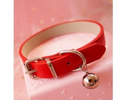 Finnacle - Verleidelijke Klinknagel Choker - Rood - Metaal en Lederen Kraag met Bel - Perfect voor BDSM en Bondage Spelletjes!