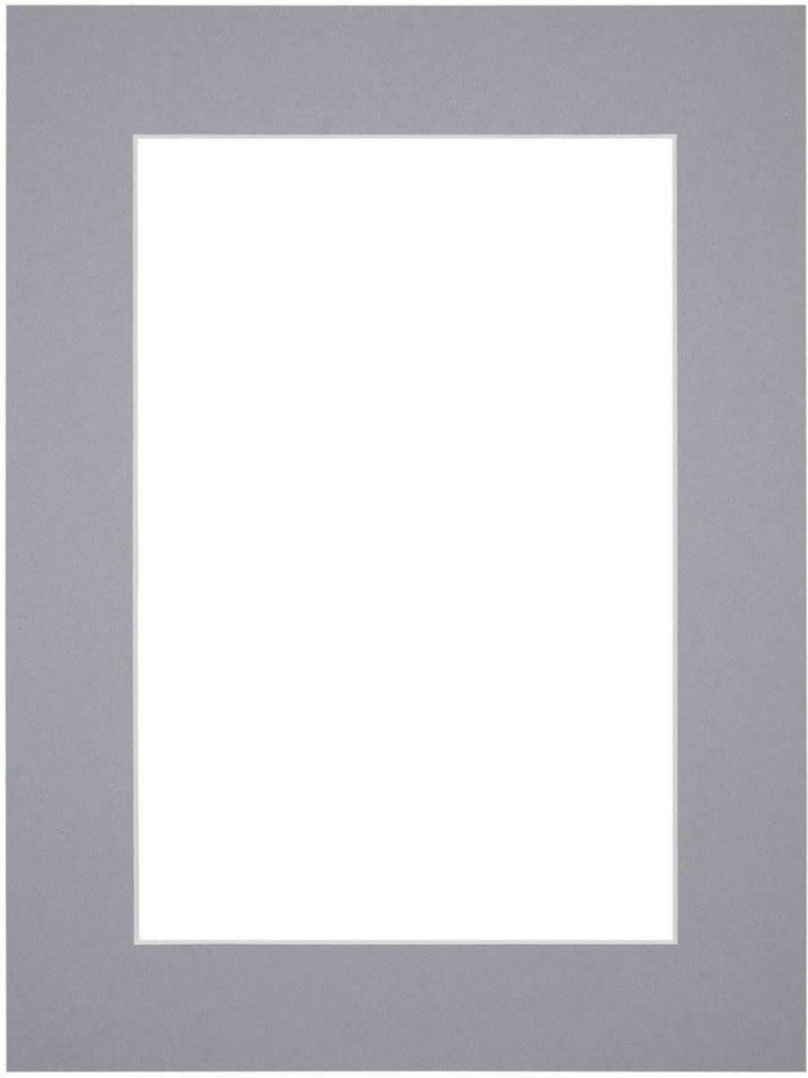 Passe-Partout Fotomaat 9x13 cm - Lijstmaat 18x24 cm - Grijs - Museumkarton - Fotolijst niet inbegrepen