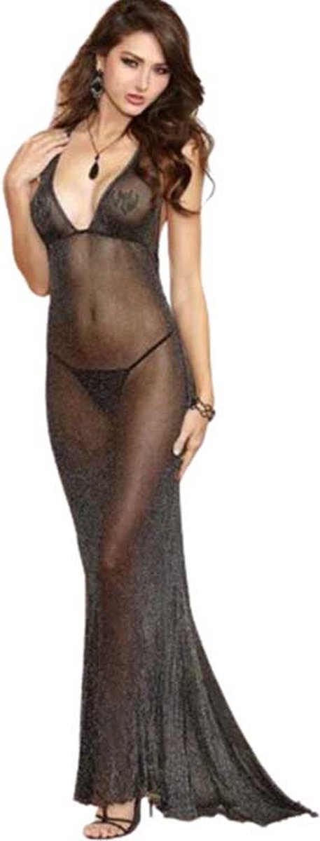 Goedkoopste Erotische transparante plus size jurk - Zeer sexy en erotisch - Inclusief string - Grotere maten voor haar - XL tot en met 4XL - One size - Elastisch - Verleidelijk