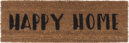 Present Time - Deurmat Happy Home - Zwart - 75x25x1,5cm