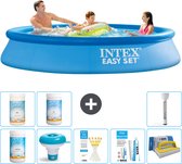 Intex Rond Opblaasbaar Easy Set Zwembad - 305 x 61 cm - Blauw - Inclusief Chloor - Chloordrijver - Testrips - Reparatiesetje - Scrubborstel - PH-waarde - PH-waarde - Thermometer