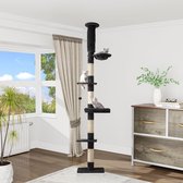 YITAHOME Kattenboom Toren Vloer Tot Plafond - 5 Niveaus Krabpaal Met Hangmat, Verstelbare Hoogte En Speelgoed Voor Binnenkatten