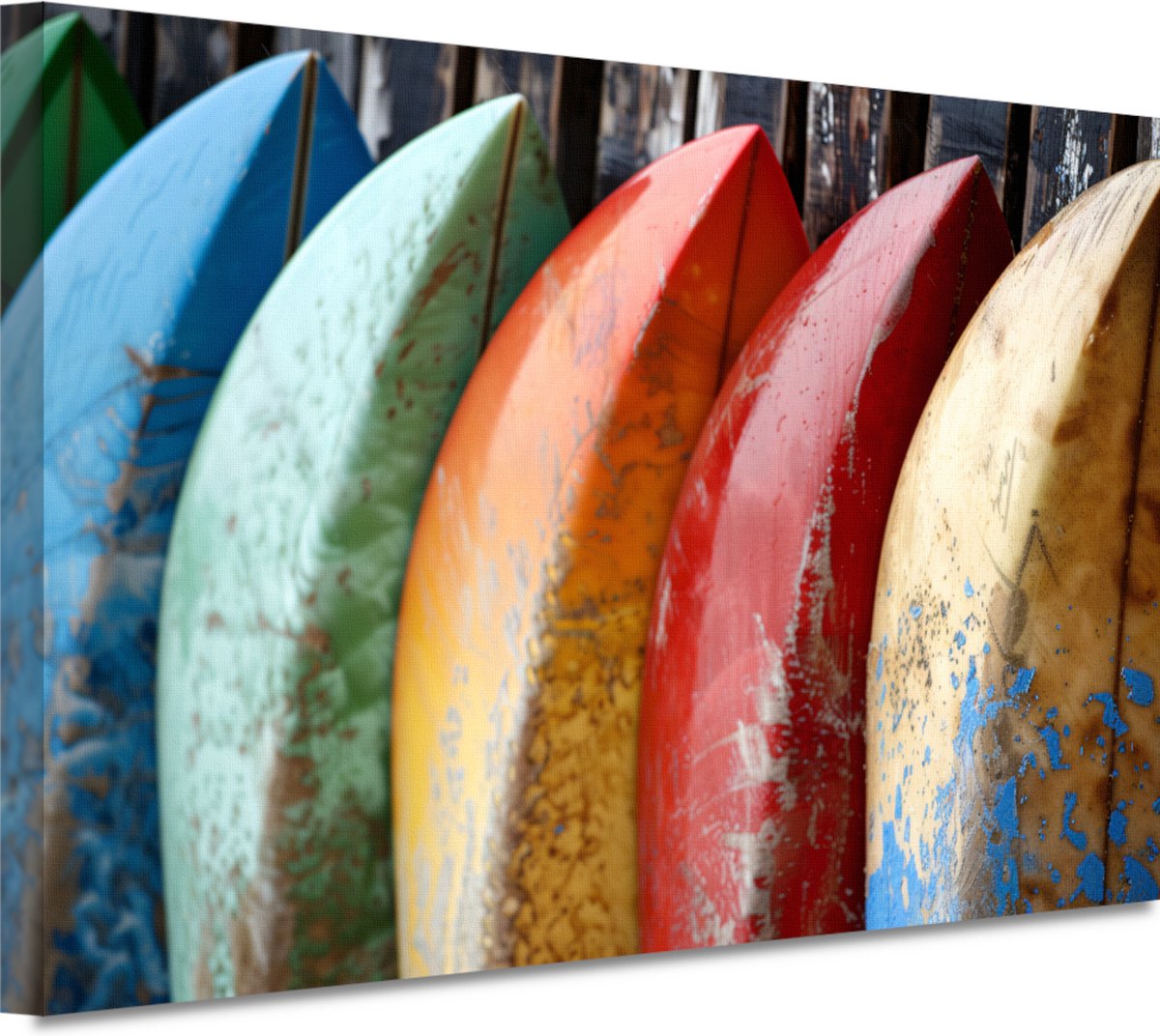 Surfboards portret - Sport wanddecoratie - Canvas schilderijen Muur - Klassieke schilderijen - Canvas schilderij - Muurdecoratie canvas 120x80 cm
