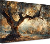 Tableau arbre - Tableaux nature - Peintures sur toile Feuilles - Décoration murale classique - Peintures sur toile - Décoration murale chambre toile 60x40 cm