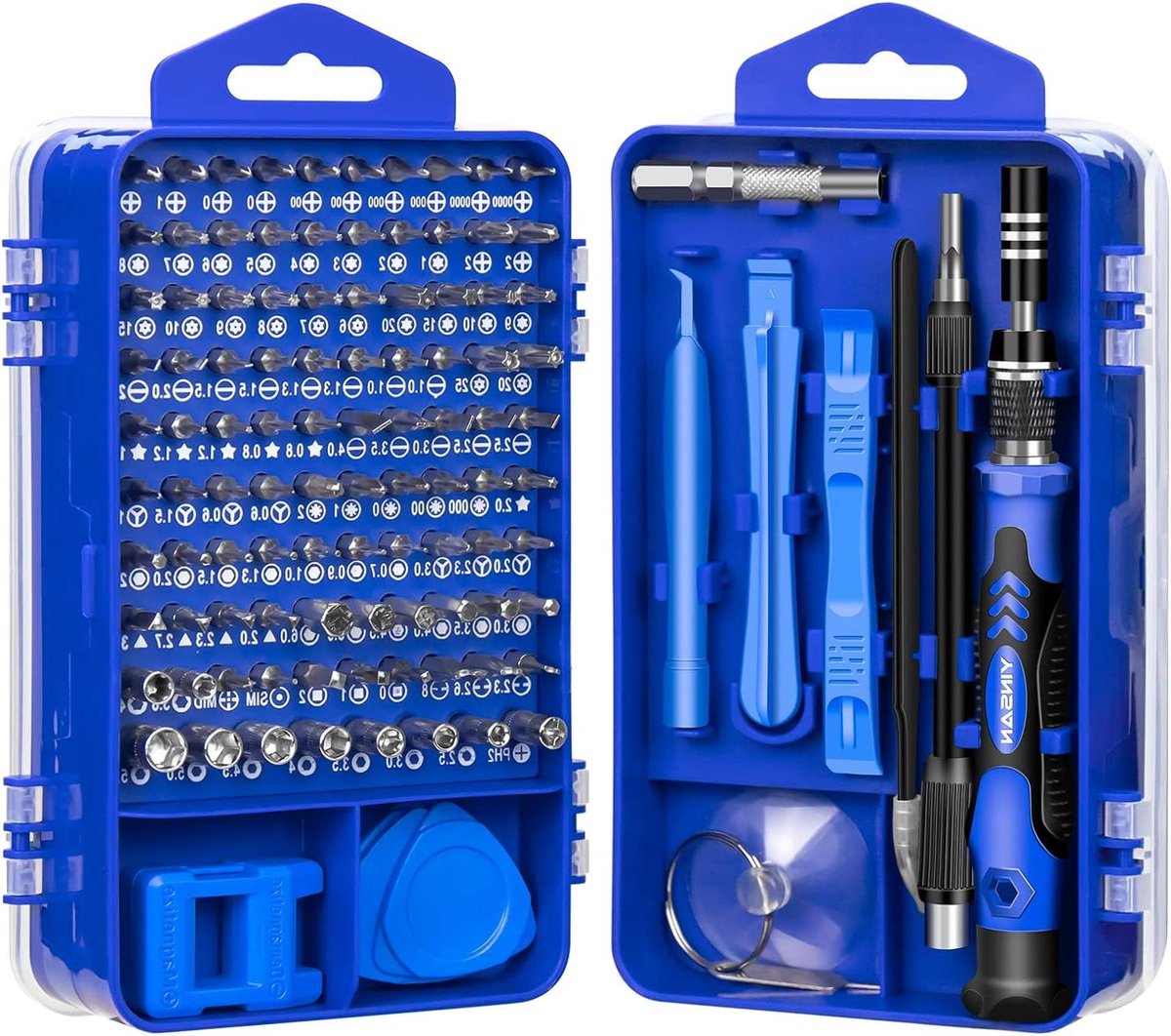 120 in 1 precisie schroevendraaierset voor elektronica reparatie blauw