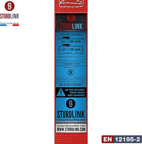 Jumbo Automatische Oprol Spanband Rood 25 Mm Met Rubberen Ratel En S Haken 185 Cm 2 Stuks