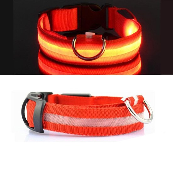 Leger print LED halsband maat XL voor je hond |grijs | Verlichte