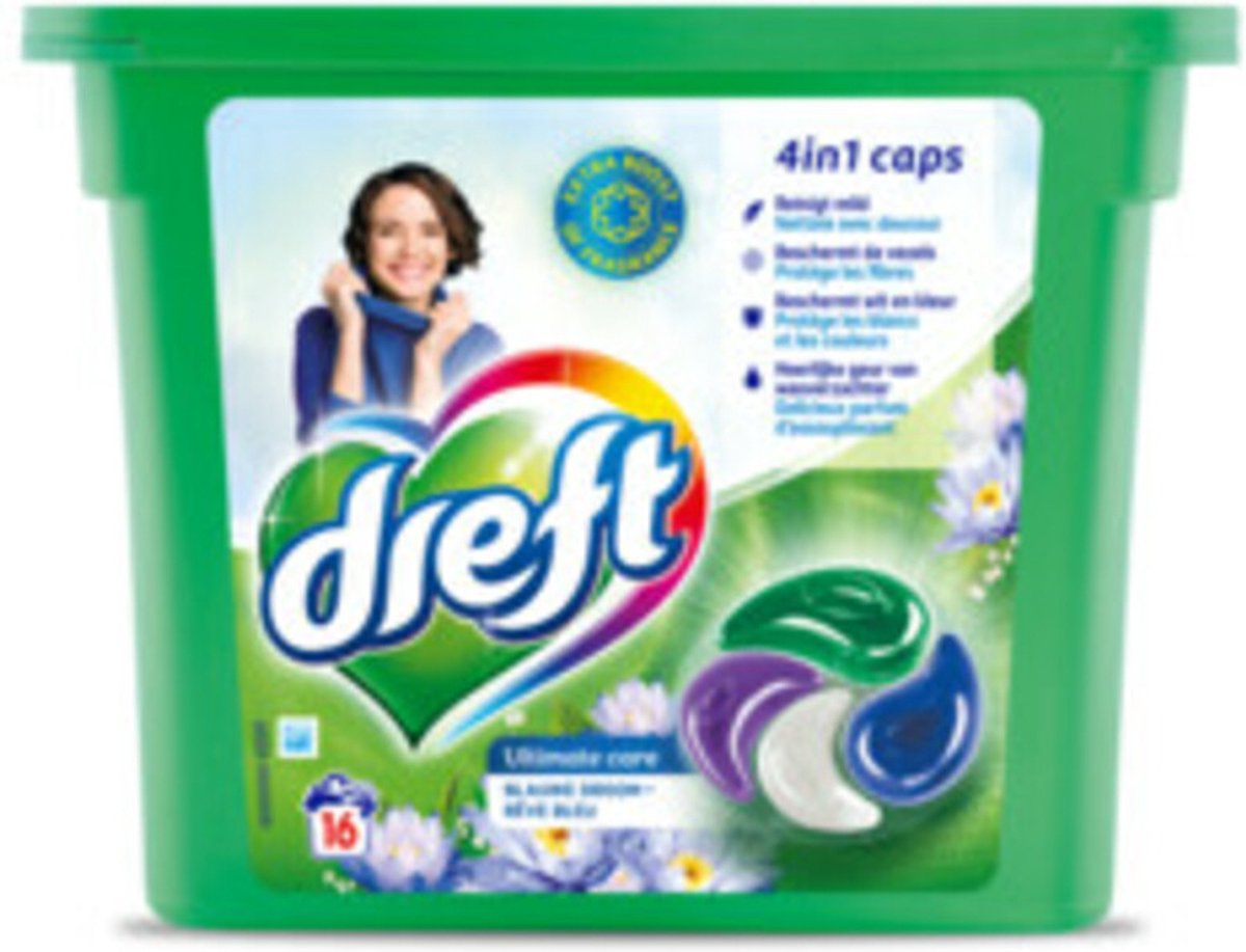 Goedkoopste Dreft Caps 4in1 Blue Dream 16 stuks