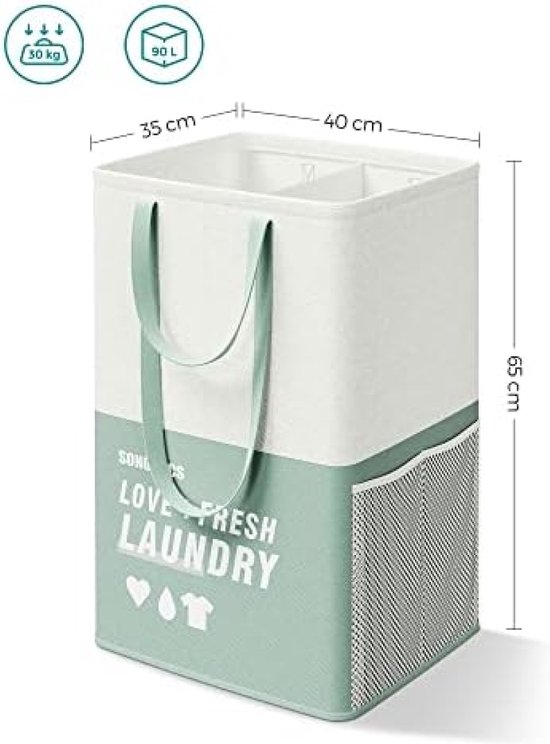 Wasmand, Set Van 2, 28 Liter, Grote Wasmand Met Ergonomische Handgrepen Robuuste Kunststof Voor Binnen En Buiten 60 X 40 22 Cm Grijs Made In Eu 1617969239