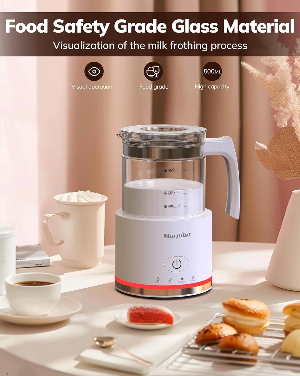 SIMPLETASTE Elektrische melkopschuimer, 4-in-1, 250-500 ml
