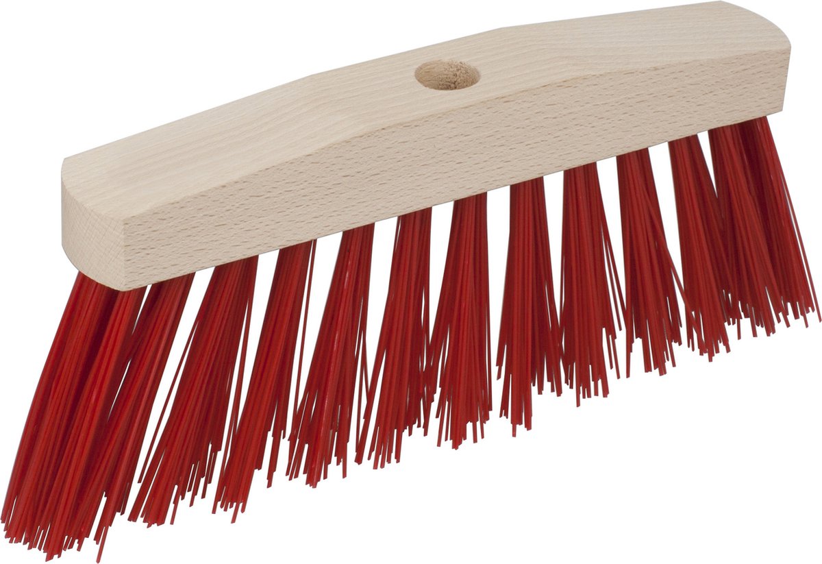 Goedkoopste Buemag Bezemkop - Elaston - rood - hout - hard - 30 cm - 24mm - straatbezem/buitenbezem