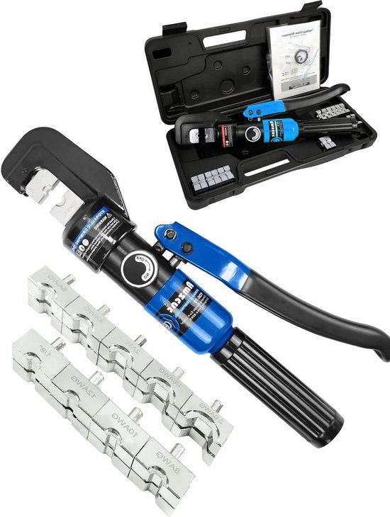 Bonvoisin Hydraulic Crimping Tool 8T With 8 Dies Of 10-120mm² In Thick Chrome, Insulated Handle - View #2